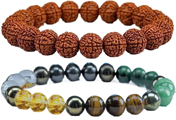 Multiagate_Stone,_Rudraksha_Bracelet_Set_(Pack_of_2)