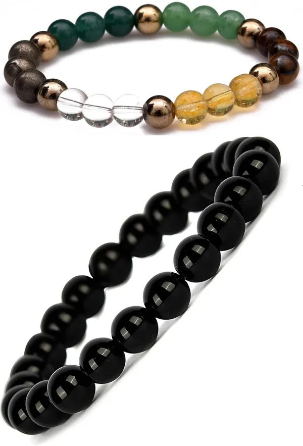 Multiagate_Pyrite,_Green_Aventurine,_Crystal,_Tiger's_Eye,_Citrine_Bracelet_Set_(Pack_of_2)