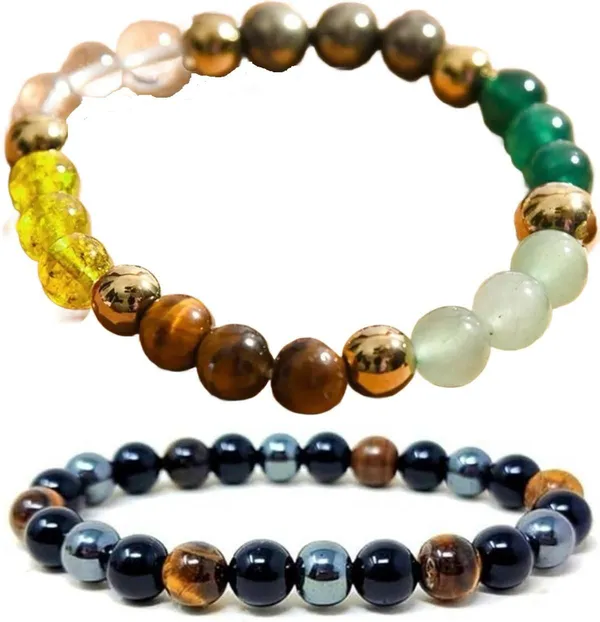 Multiagate_Stone,_Tiger's_Eye,_Black_Obsidian_Bracelet_Set_(Pack_of_2)
