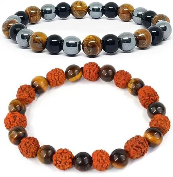 Multiagate_Stone,_Crystal,_Tiger's_Eye,_Rudraksha,_Black_Obsidian_Bracelet_Set_(Pack_of_2)