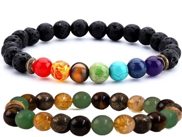 Multiagate_Pyrite,_Stone,_Green_Aventurine,_Amethyst,_Tiger's_Eye,_Citrine,_Turquoise,_7_Chakra,_Green_Jade_Bracelet_Set_(Pack_of_2)