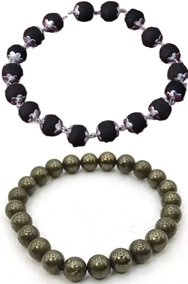Multiagate_Pyrite,_Wood_Bracelet_Set_(Pack_of_2)