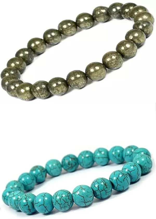 Multiagate_Pyrite,_Stone,_Crystal,_Turquoise_Bracelet_Set_(Pack_of_2)