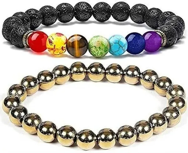 Multiagate_Pyrite,_Stone,_Rose_Quartz,_Amethyst,_Crystal,_Tiger's_Eye,_Lava,_7_Chakra,_Clear_Quartz_Bracelet_Set_(Pack_of_2)