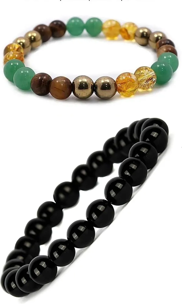 Multiagate_Pyrite,_Green_Aventurine,_Golden_Pyrite,_Tiger's_Eye,_Citrine_Bracelet_Set_(Pack_of_2)