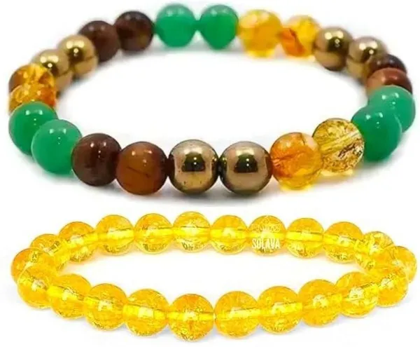 Multiagate_Pyrite,_Stone,_Green_Aventurine,_Crystal,_Tiger's_Eye,_Citrine_Bracelet_Set_(Pack_of_2)