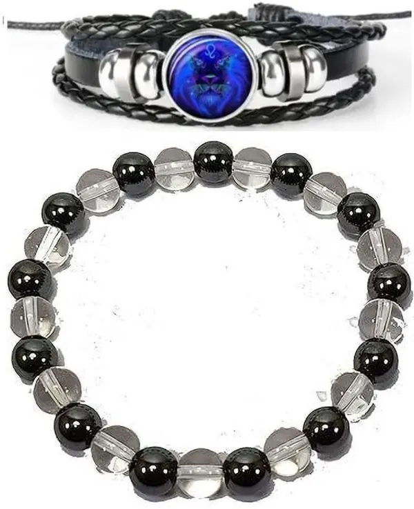 Multiagate_Crystal,_Leather_Bracelet_Set_(Pack_of_2)
