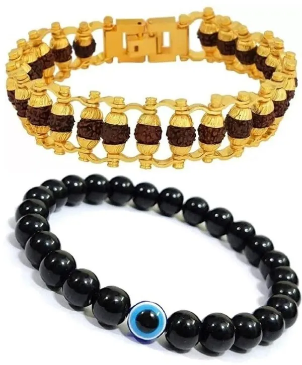 Multiagate_Rudraksha,_Evil_Eye_Bracelet_Set_(Pack_of_2)