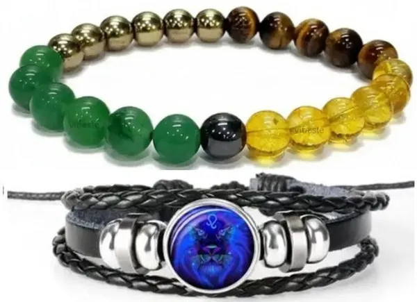 Multiagate_Stone,_Green_Aventurine,_Golden_Pyrite,_Tiger's_Eye,_Citrine,_Leather_Bracelet_Set_(Pack_of_2)