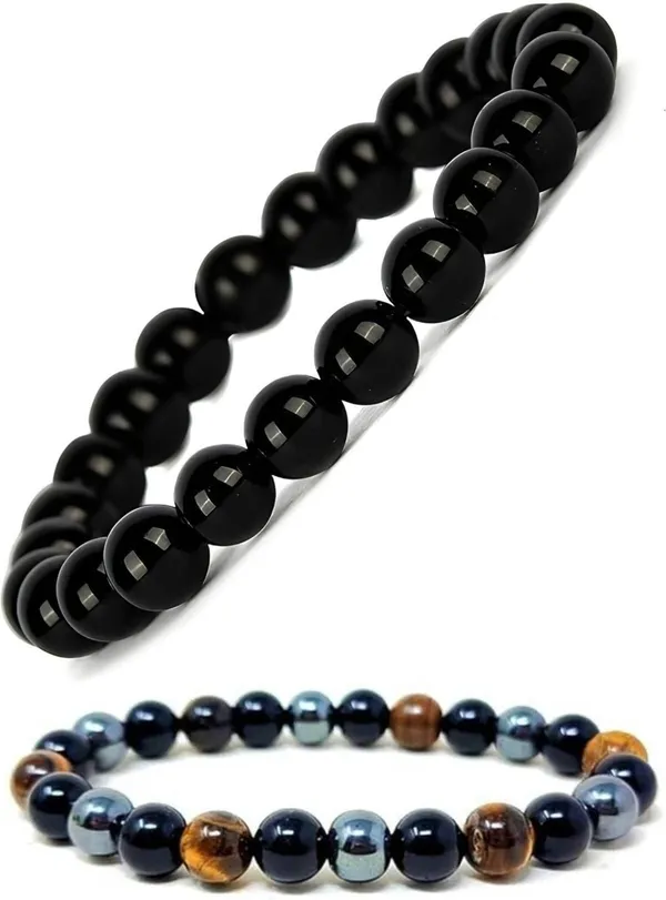 Multiagate_Pyrite,_Stone,_Tiger's_Eye,_Black_Obsidian_Bracelet_Set_(Pack_of_2)