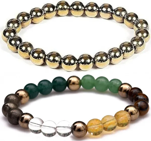 Multiagate_Pyrite,_Stone,_Green_Aventurine,_Crystal,_Tiger's_Eye,_Citrine_Bracelet_Set_(Pack_of_2)