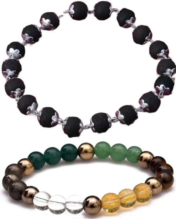 Multiagate_Pyrite,_Wood,_Green_Aventurine,_Crystal,_Tiger's_Eye,_Citrine_Bracelet_Set_(Pack_of_2)