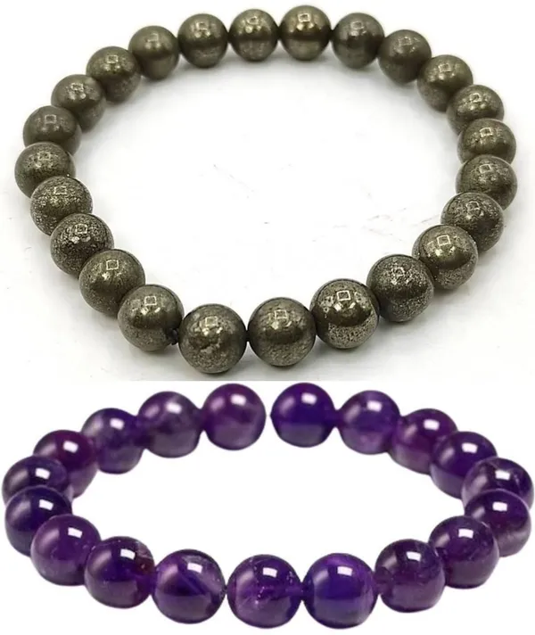 Multiagate_Pyrite,_Amethyst_Bracelet_Set_(Pack_of_2)