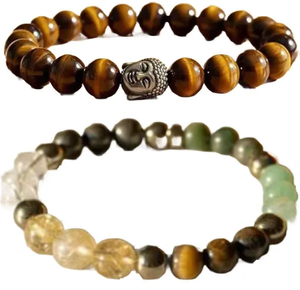 Multiagate_Pyrite,_Stone,_Green_Aventurine,_Amethyst,_Crystal,_Tiger's_Eye,_Citrine,_Green_Jade_Bracelet_Set_(Pack_of_2)