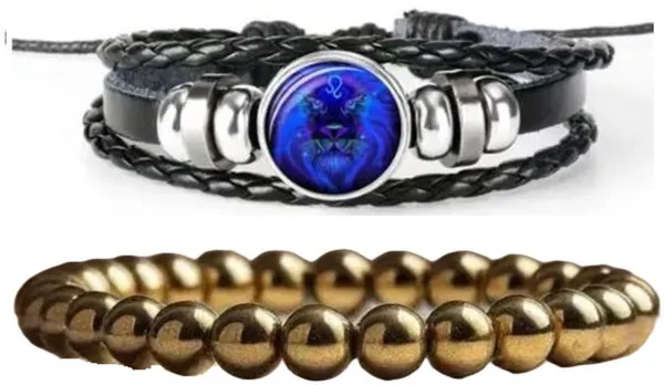 Multiagate_Crystal,_Golden_Pyrite,_Leather_Bracelet_Set_(Pack_of_2)