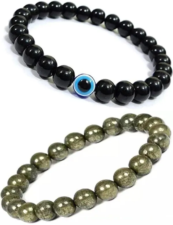 Multiagate_Pyrite,_Evil_Eye_Bracelet_Set_(Pack_of_2)
