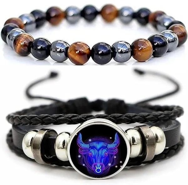 Multiagate_Crystal,_Glass,_Leather_Bracelet_Set_(Pack_of_2)