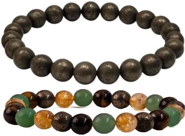 Multiagate_Pyrite,_Stone_Bracelet_Set_(Pack_of_2)