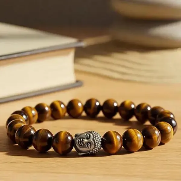 Multiagate_Tiger's_Eye,_Leather_Bracelet_Set_(Pack_of_2)