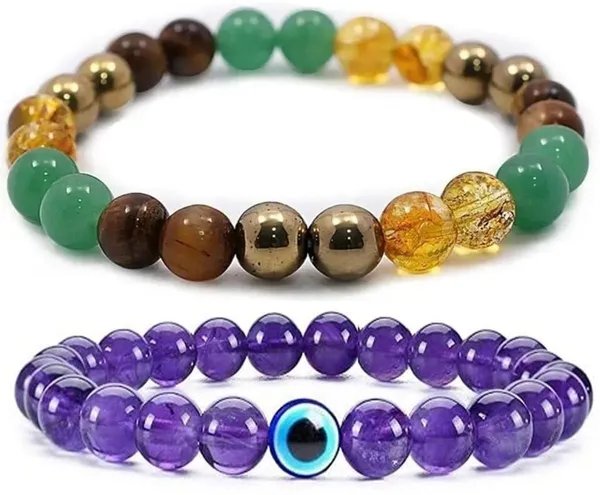 Multiagate_Pyrite,_Green_Aventurine,_Citrine_+_Golden,_Crystal,_Tiger's_Eye_Bracelet_Set_(Pack_of_2)