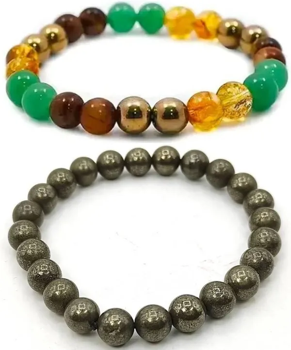 Multiagate_Pyrite,_Green_Aventurine,_Tiger's_Eye,_Citrine_Bracelet_Set_(Pack_of_2)