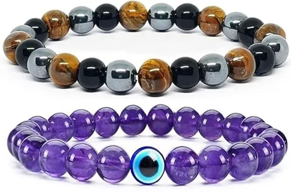 Multiagate_Crystal,_Tiger's_Eye,_Black_Obsidian_Bracelet_Set_(Pack_of_2)