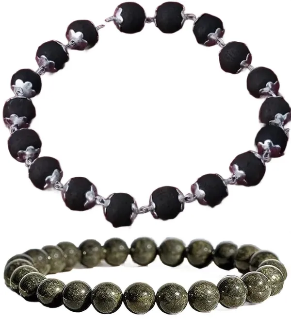 Multiagate_Pyrite,_Wood_Bracelet_Set_(Pack_of_2)