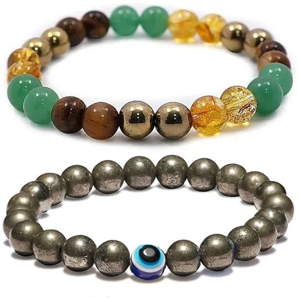 Multiagate_Pyrite,_Stone,_Green_Aventurine,_Golden_Pyrite,_Crystal,_Tiger's_Eye,_Citrine,_Evil_Eye_Bracelet_Set_(Pack_of_2)