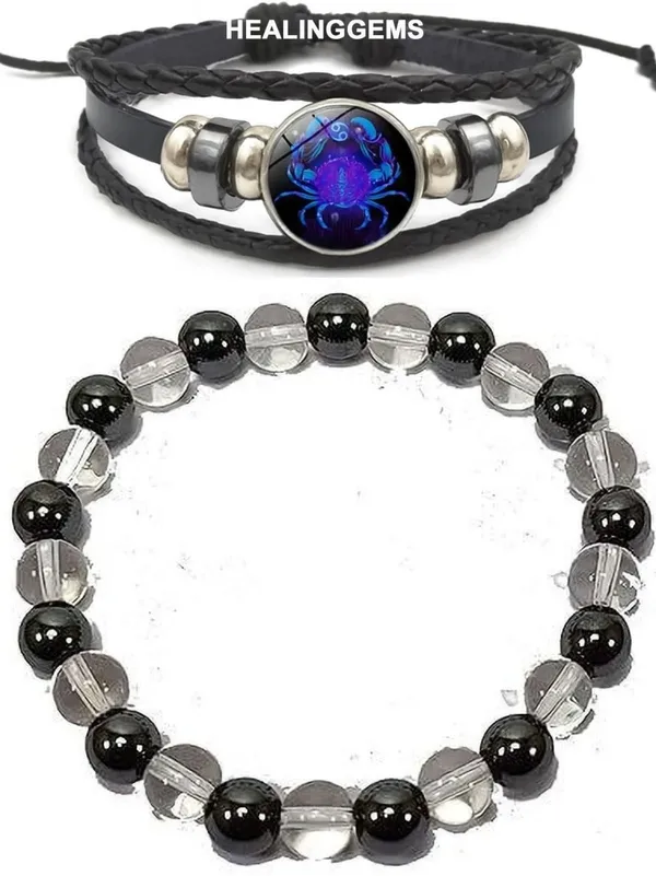 Multiagate_Rose_Quartz,_Green_Aventurine,_Citrine_+_Golden,_Golden_Pyrite,_Crystal,_Leather,_Green_Jade_Bracelet_Set_(Pack_of_2)