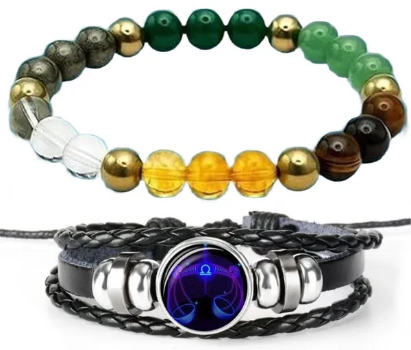 Multiagate_Stone,_Leather_Bracelet_Set_(Pack_of_2)
