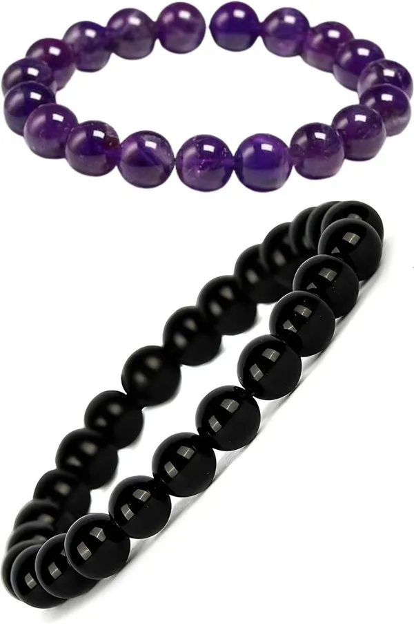 Multiagate_Pyrite,_Amethyst_Bracelet_Set_(Pack_of_2)