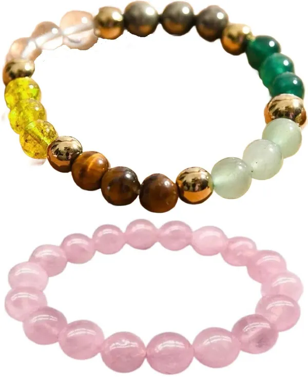 Multiagate_Stone,_Rose_Quartz_Bracelet_Set_(Pack_of_2)