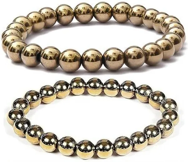 Multiagate_Stone,_Golden_Pyrite_Bracelet_Set_(Pack_of_2)