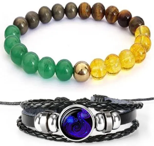 Multiagate_Crystal,_Leather_Bracelet_Set_(Pack_of_2)