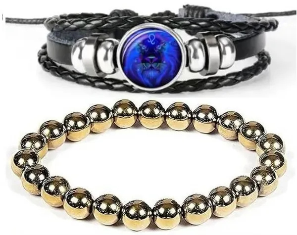 Multiagate_Stone,_Leather_Bracelet_Set_(Pack_of_2)