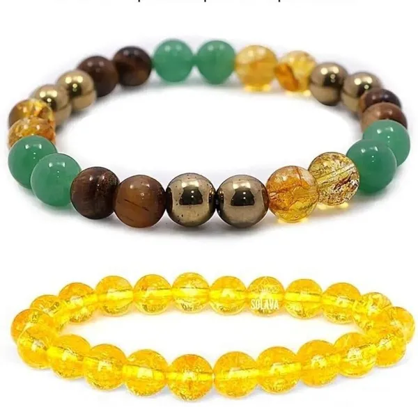 Multiagate_Pyrite,_Stone,_Green_Aventurine,_Golden_Pyrite,_Crystal,_Tiger's_Eye,_Citrine_Bracelet_Set_(Pack_of_2)