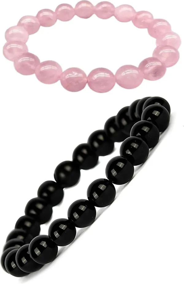 Multiagate_Pyrite,_Rose_Quartz_Bracelet_Set_(Pack_of_2)