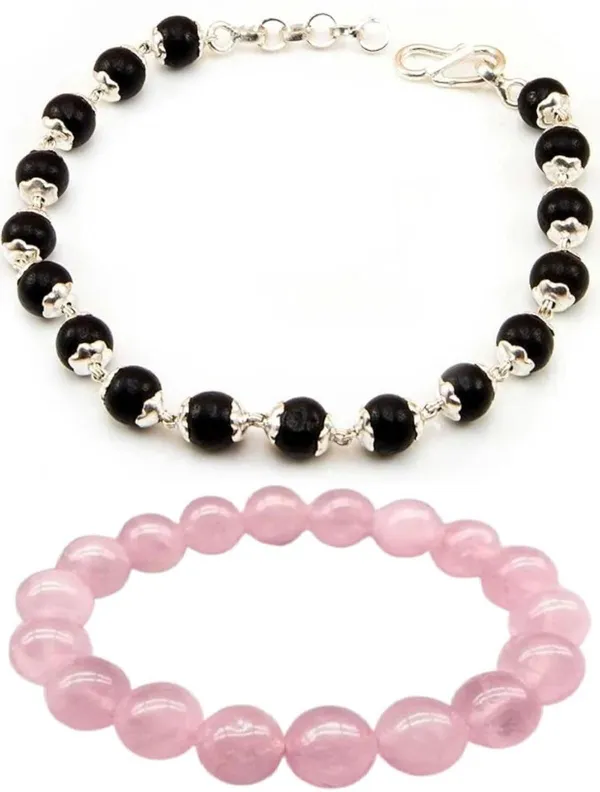 Multiagate_Wood,_Rose_Quartz,_Alloy_Bracelet_Set_(Pack_of_2)