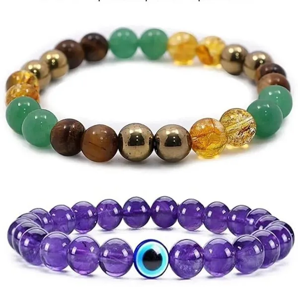 Multiagate_Pyrite,_Green_Aventurine,_Golden_Pyrite,_Crystal,_Tiger's_Eye,_Citrine_Bracelet_Set_(Pack_of_2)