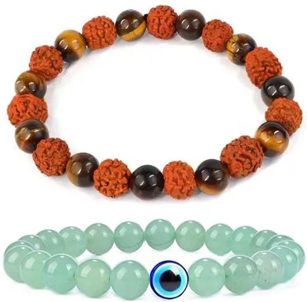 Multiagate_Stone,_Crystal,_Tiger's_Eye,_Rudraksha_Bracelet_Set_(Pack_of_2)