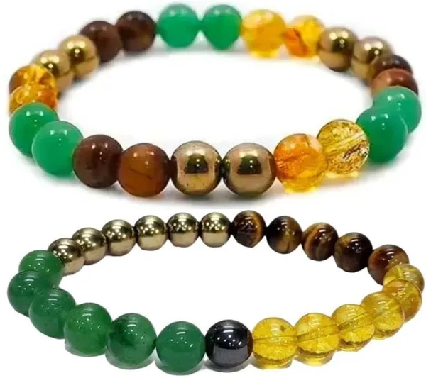 Multiagate_Pyrite,_Stone,_Green_Aventurine,_Tiger's_Eye,_Citrine_Bracelet_Set_(Pack_of_2)