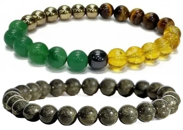 Multiagate_Pyrite,_Stone,_Green_Aventurine,_Golden_Pyrite,_Tiger's_Eye,_Citrine_Bracelet_Set_(Pack_of_2)