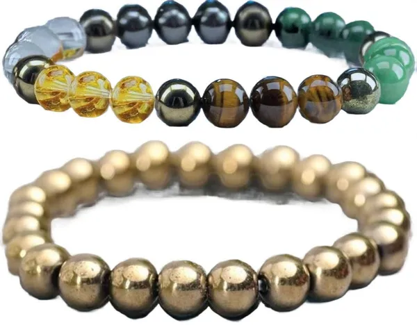 Multiagate_Pyrite,_Stone_Bracelet_Set_(Pack_of_2)
