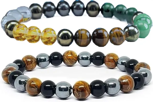 Multiagate_Stone,_Crystal,_Tiger's_Eye,_Black_Obsidian_Bracelet_Set_(Pack_of_2)
