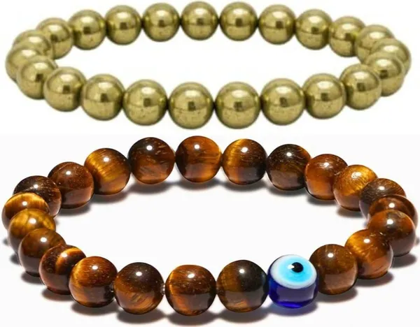 Multiagate_Stone,_Golden_Pyrite_Bracelet_Set_(Pack_of_2)