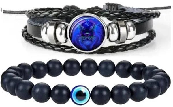 Multiagate_Crystal,_Leather_Bracelet_Set_(Pack_of_2)