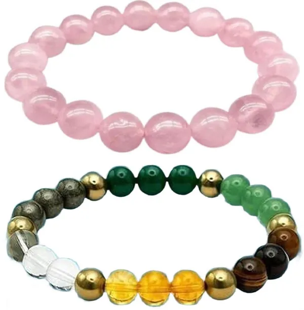 Multiagate_Stone,_Rose_Quartz_Bracelet_Set_(Pack_of_2)