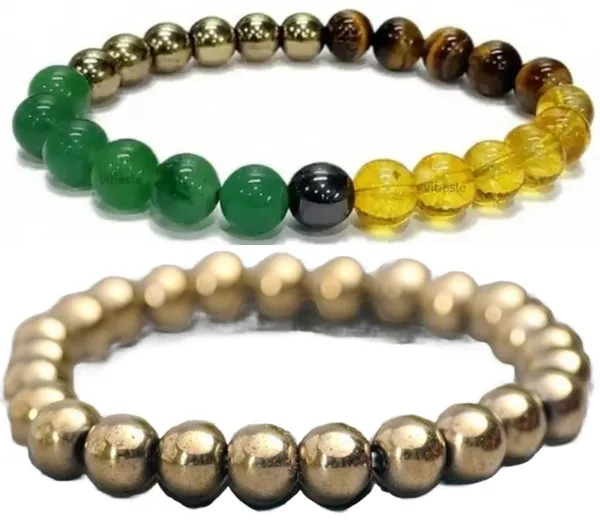 Multiagate_Pyrite,_Stone,_Green_Aventurine,_Golden_Pyrite,_Tiger's_Eye,_Citrine_Bracelet_Set_(Pack_of_2)