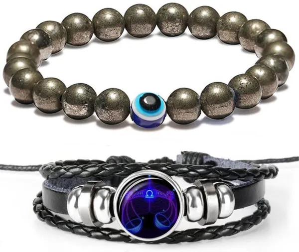 Multiagate_Stone,_Leather_Bracelet_Set_(Pack_of_2)