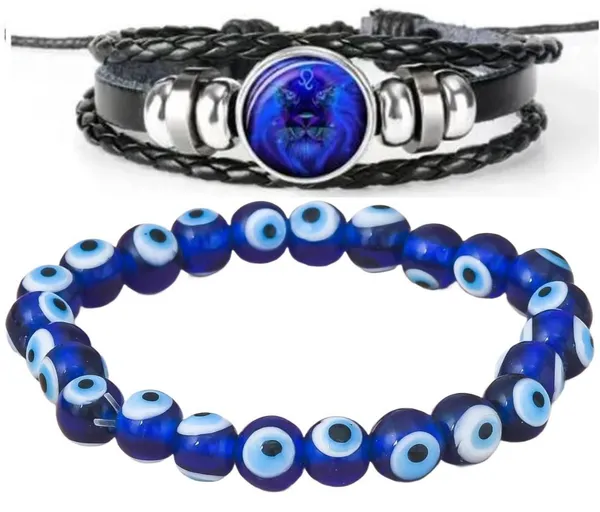 Multiagate_Evil_Eye,_Leather_Bracelet_Set_(Pack_of_2)